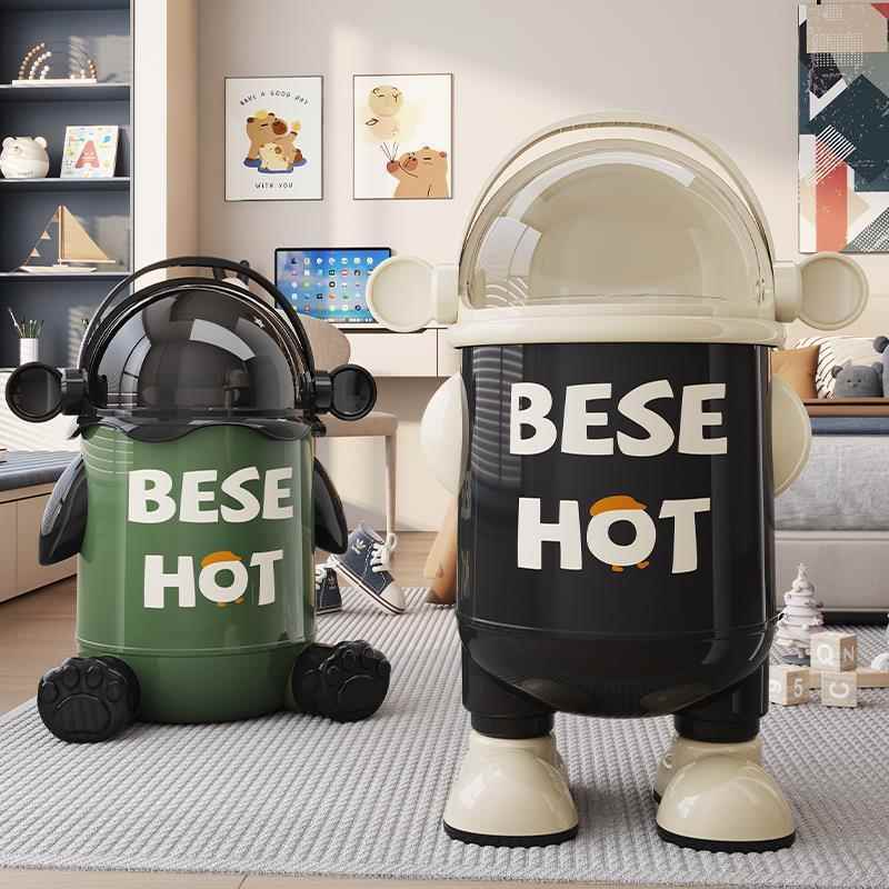 垃圾桶家用新款创意可爱高颜值带轮客厅厨房卧室卫生间收纳桶