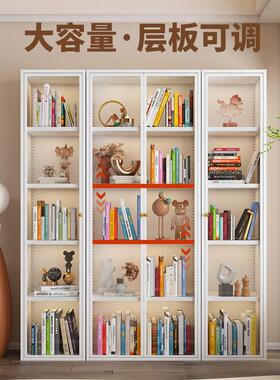 铁书柜玻璃门奶油风铁皮VCP储物多收纳展示柜书架家用落层艺置物