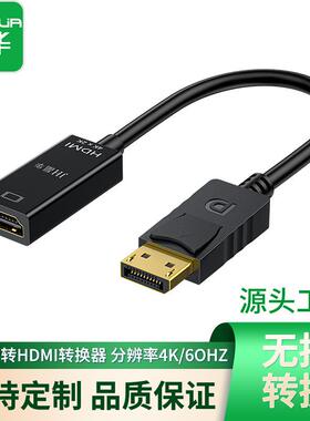 现货DP转HDMI母高清线转换器DP转HDMI转换器黑色4K电脑高清转换器