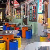 韩式 火锅桌电碳烤一体桌 不锈钢烤肉油桶桌网红烤肉店桌子商用日式