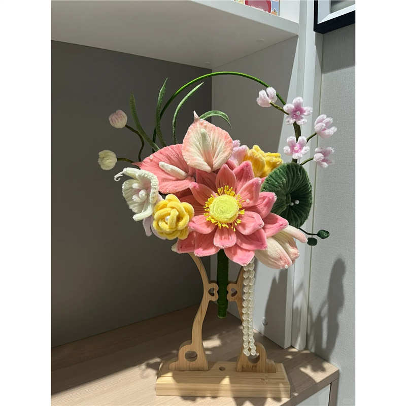 扭扭棒手工编织diy手捧花团扇领证花束材料包自制送闺蜜结婚礼物