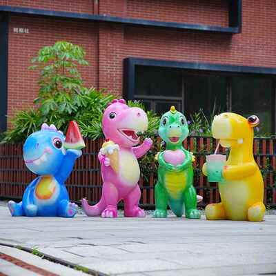 幼户卡庭通恐龙座椅雕塑儿园商场生外肖龙摆tb-74025件院公园林吉