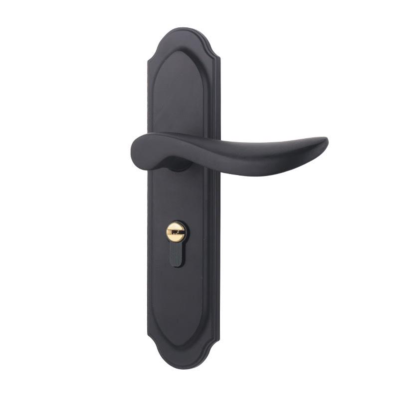 黄铜卧室门锁别墅新中式室内房间古铜静音黄铜双开大门锁家用锁具