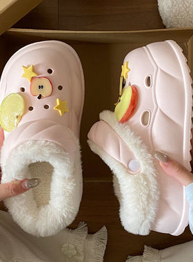 2025冬季增高EVA厚底防滑棉拖鞋休闲百搭新款超火拆卸保暖棉鞋