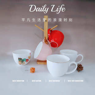 简约早餐杯创意礼品印制图文骨瓷马克杯 精美礼品大容量时尚