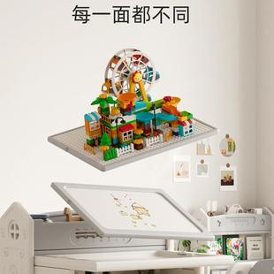 乐婴坊童收MNF纳架一体宝宝绘本架画板积木桌置儿物架玩具收书架