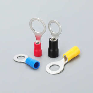 RV系列圆形预绝缘黄铜线鼻子冷压接线端子铜接头O型线耳电线压接