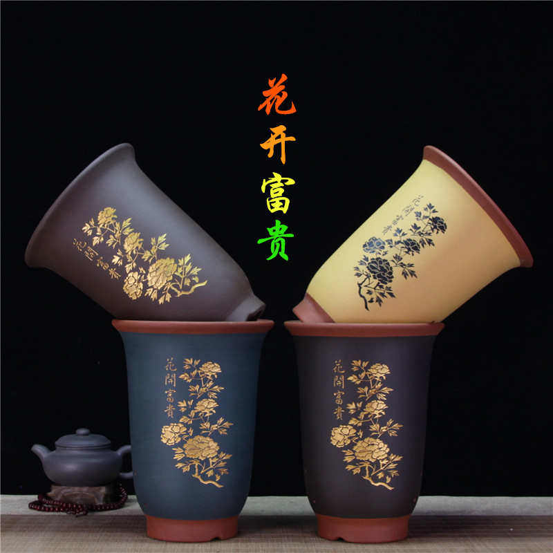 可图肉花盆陶瓷盆花盆精品定制兰多紫砂径盆栽案君子兰大口宜兴-