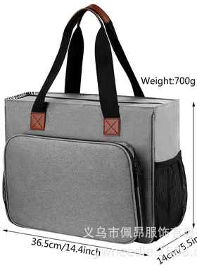 热销家用手提编制工具收纳包紫色双层棒针钩针包针织收纳袋