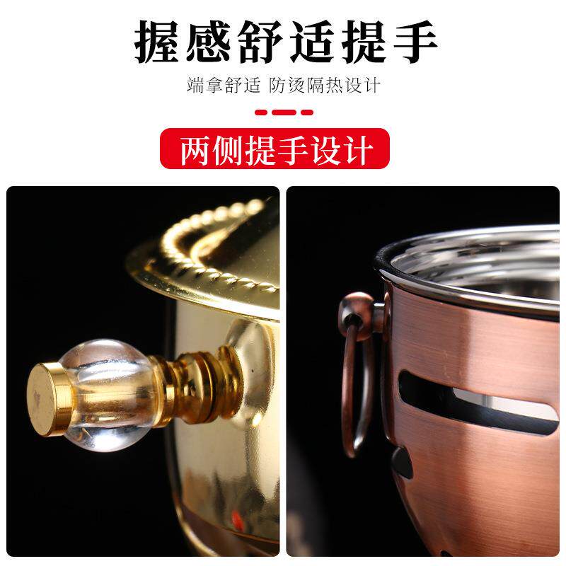 高档304不锈钢单人小火锅酒精锅燃油商用会所一人一锅自助涮涮锅