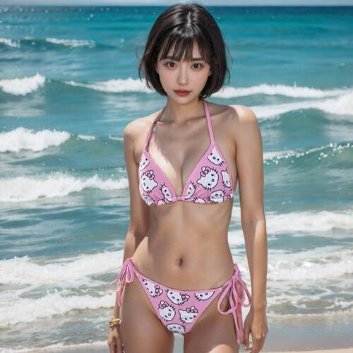 Bikini Cute Girl Sanrio Split Swimsuit