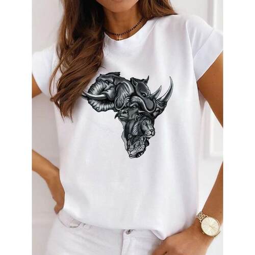 Large map women's cute short sleeved women