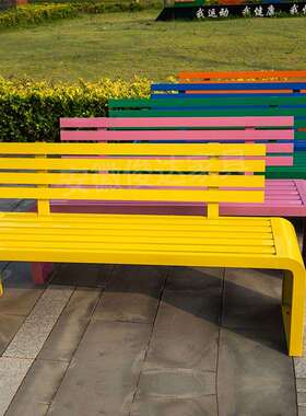 公椅LME户外靠背闲长椅小区花园园林铁艺座椅休区腐木防长条凳