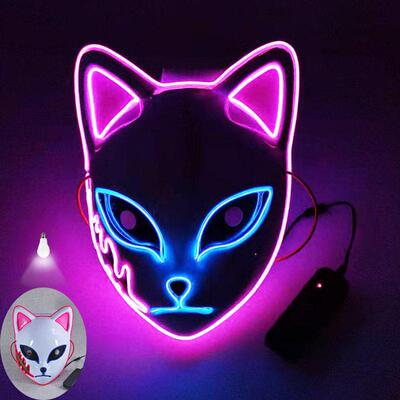 Anime Demon Slayer Cosplay Mask LED for Men Women Sabito