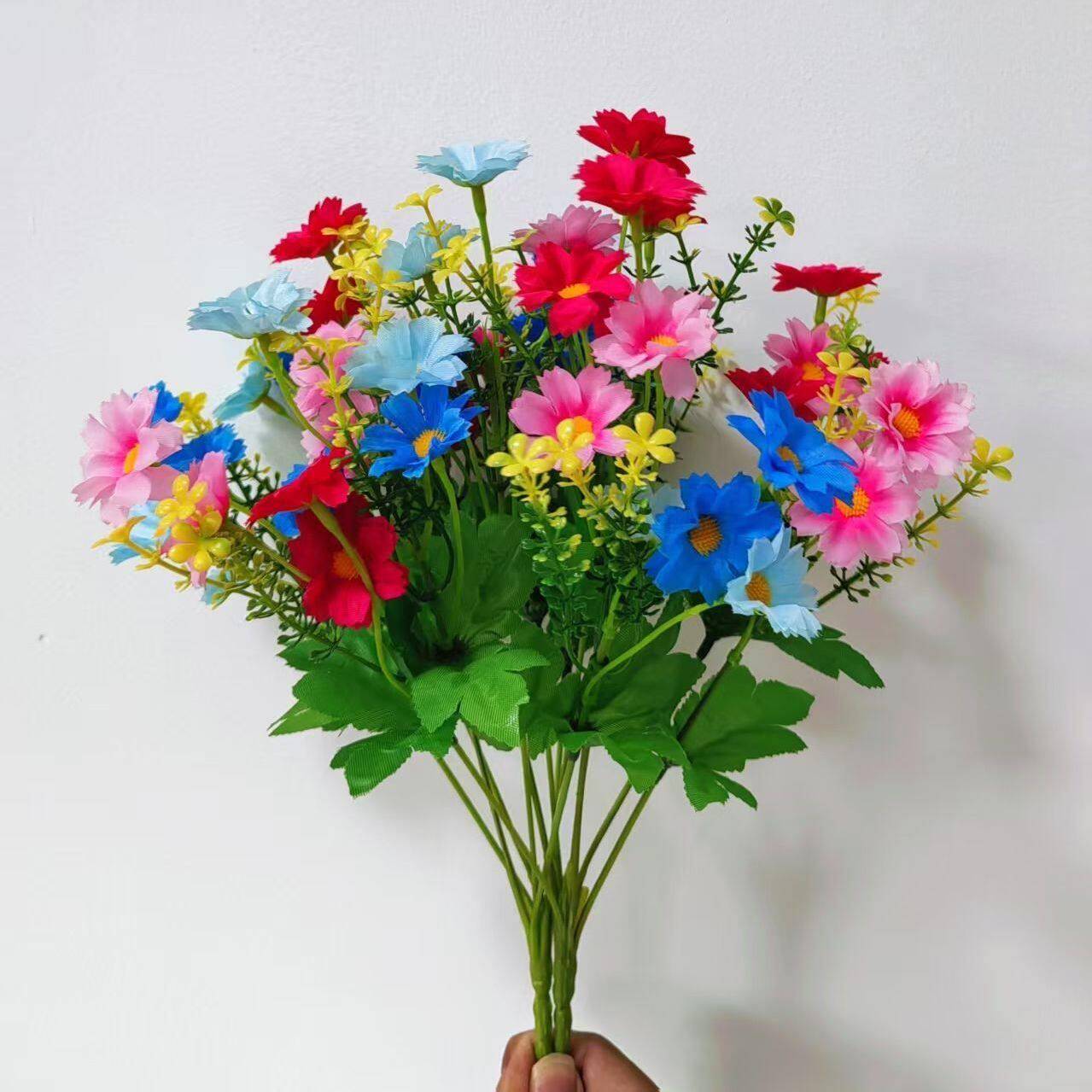 仿真花跳兰菊假花绢布绢花装饰摆设客厅户外小雏菊花束干花插花
