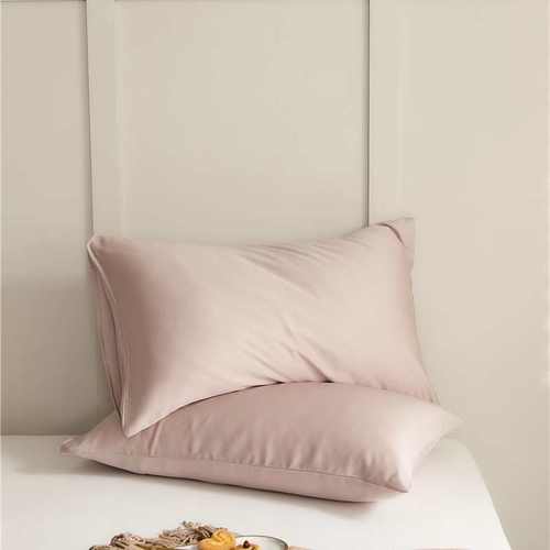 纯色60s轻奢天丝单品枕套夏季冰丝凉感单双人枕头套一对装48x74cm