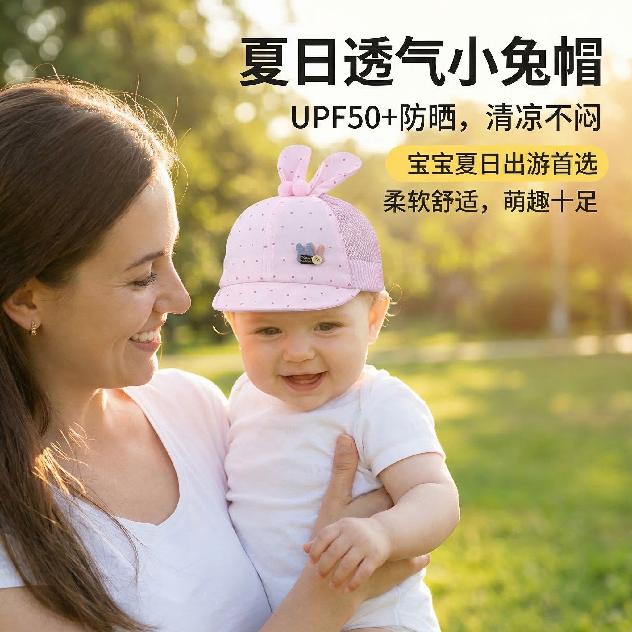 防晒帽宝宝一岁婴幼儿防晒遮阳帽宝宝外出婴儿帽6到12个月遮阳帽图片