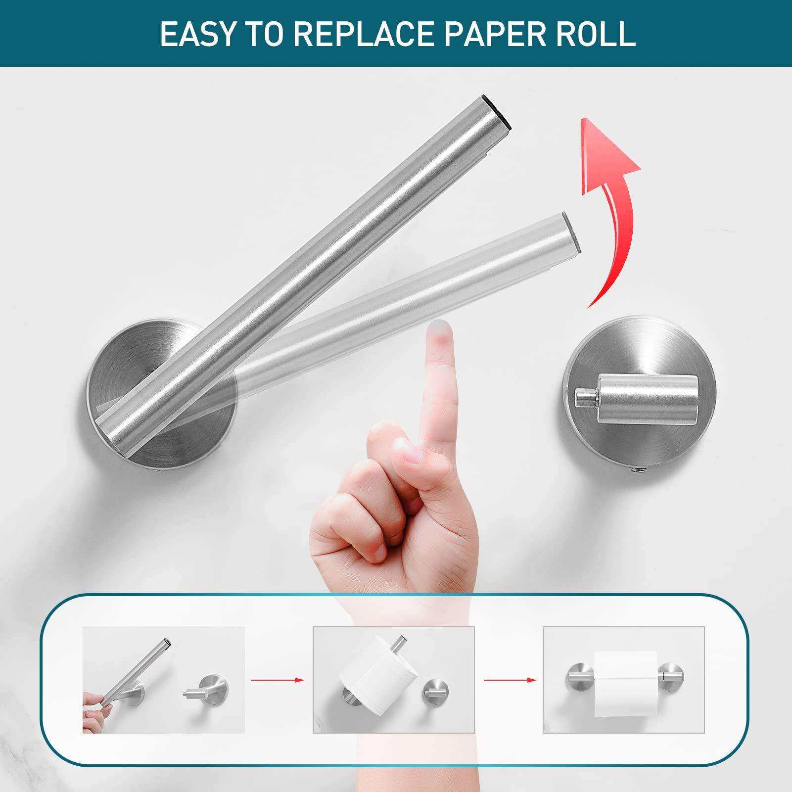 304不锈钢可调节纸巾架旋转手柄壁挂式卷纸架浴室厕所纸防锈耐用