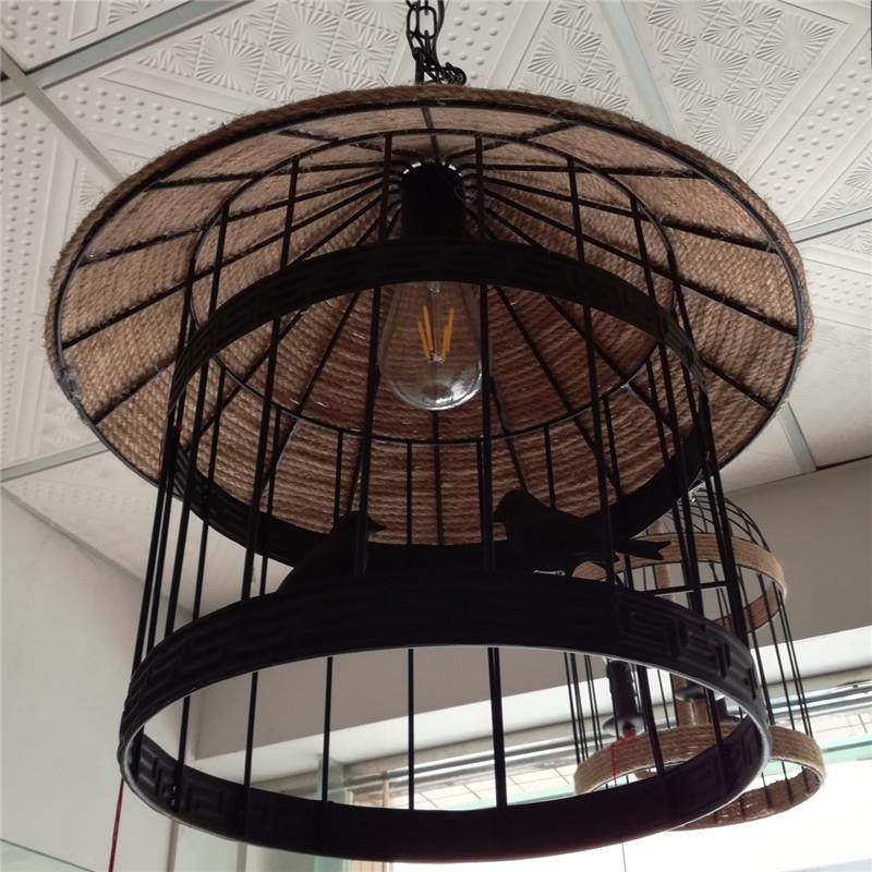 东南亚风格竹编吊灯竹吊灯编织竹灯笼民宿客厅卧室竹编灯复古吊灯