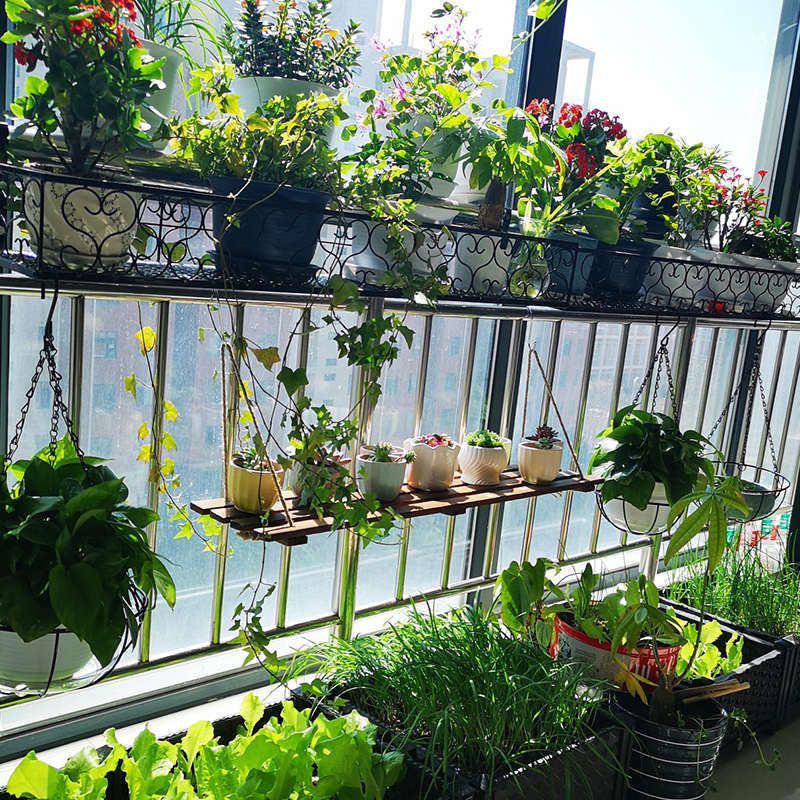 阳台栏杆悬挂花盆挂架挂防盗窗台边搁板置物架墙上墙壁花架壁挂式