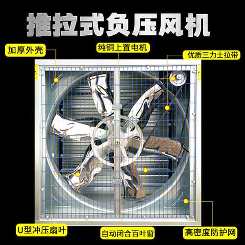 1380负压风机鸡舍鸭舍养殖种植大棚温控设备排风扇百叶窗式380V