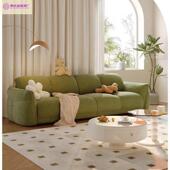 风现简约法大式 奶油风棉花糖多种沙发小户型直排三人位云朵代布艺