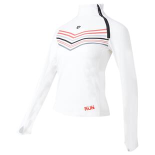 正品里科芙健身服女秋冬季加半骑绒行晨跑步训练高领运动上衣