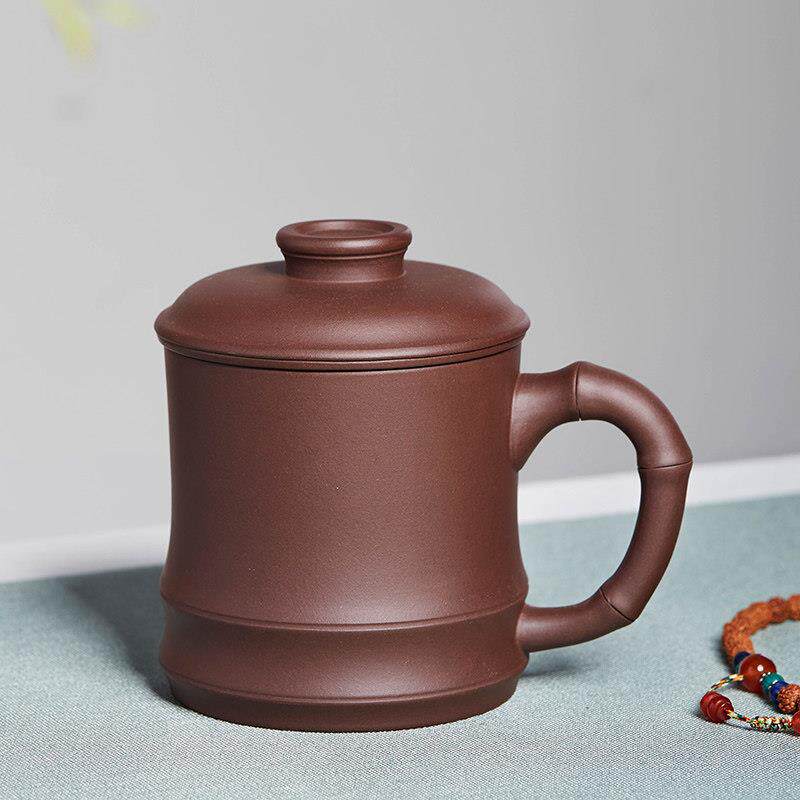 宜滤兴紫砂泡茶杯内胆过盖杯男女办带把盖杯水子公茶分离ZB-0510-
