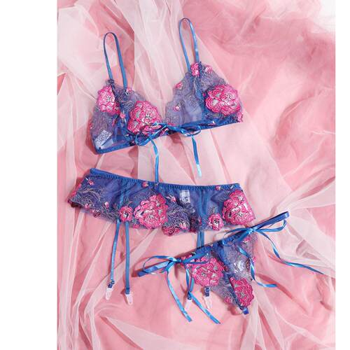 Sexy lingerie women's pajamas split three-piece sexy sui