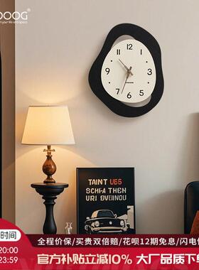 EMITDOOG免打孔轻奢挂钟表客厅大气创意艺术数字时钟挂墙高级感