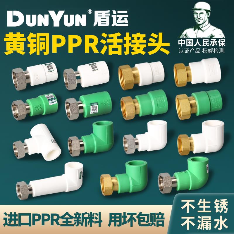 盾运ppr活动接头4分6分内丝弯头直接头热水器20管25 32热熔水管配