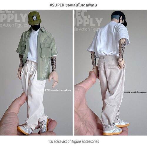 1/6比例兵人复古衬衫长裤潮流人偶12寸可动服装模型配件