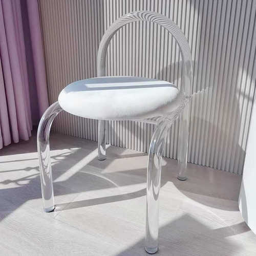 化妆椅卧室网红ins椅子风透明亚克力椅子休闲轻奢餐椅简约梳妆凳