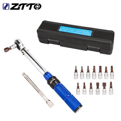 ZTTO自行车扭力扳手预置式可调扭矩1/4小飞2-24NM棘轮扳手套装