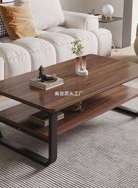 茶几小桌子厅客轻奢简约代BYZ小户型卧室坐地家用钢木茶几桌现双