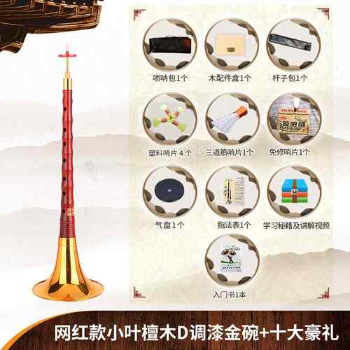 正品王彪小叶木网红款唢乐器初呐学檀者D调降B调专业家入门小号喇