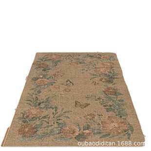 亚麻客厅地毯防滑地垫TPE背衬可折叠地垫入户门吸水垫