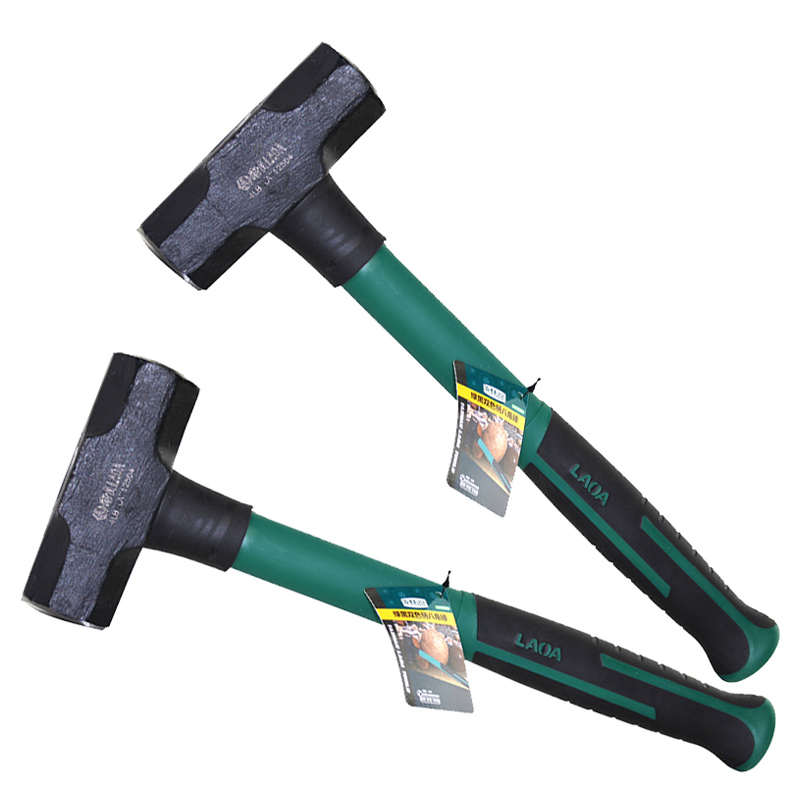 子锤大锤柄锤八角铁锤锤 敲击榔头 石工 6e3x  铁 子4lb双色