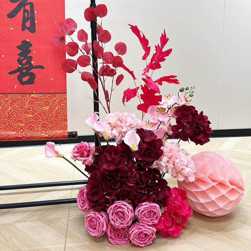 结婚茶几落地花艺订婚布置装饰玫红色彷真花摆件婚房床头桌面假花,节庆用品/礼品,婚庆绢花,淘宝优惠券,粉丝福利购,淘宝优惠卷