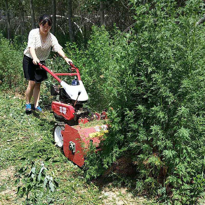 农用果园自走式碎草机手推园林锄草割草还田机小型果园碎草机