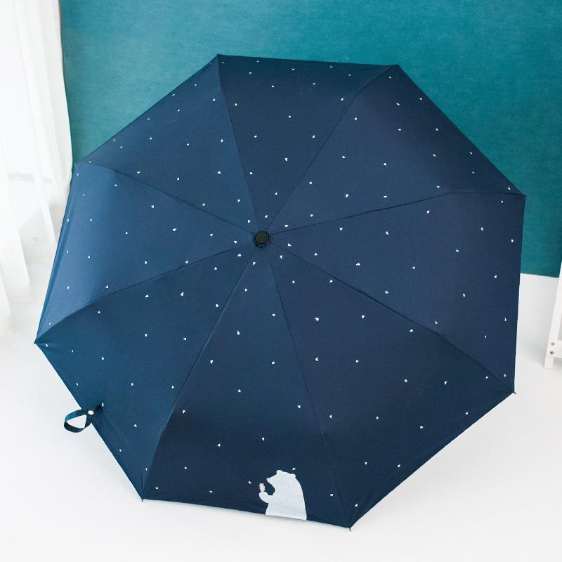 新款直销三折伞学生雨伞女晴雨两用简约成人双人折叠雨伞加固抗风