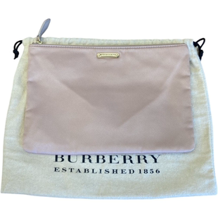 98闲置 BURBERRY巴宝莉淡粉色手拿包女包 奢品