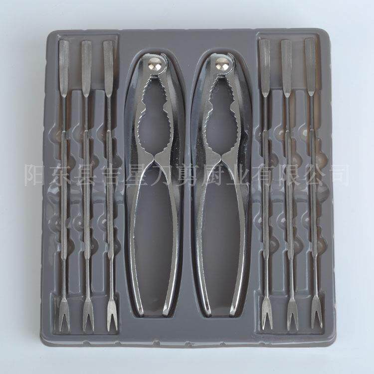 蟹八件吃蟹工具蟹钳蟹挑套装不锈钢核桃坚果夹多用工具