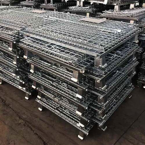 B系列1000*800*840mm铁丝笼重型可移动货架铁筐加轮折叠式仓储笼