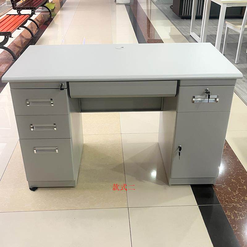 不锈钢办公桌文件柜现代简约结实书桌耐用主管经理主任台式电脑