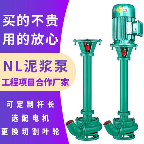 立式泥浆泵NL50-10无堵塞污水大流量液下清淤泵切割铰刀泥浆杆泵
