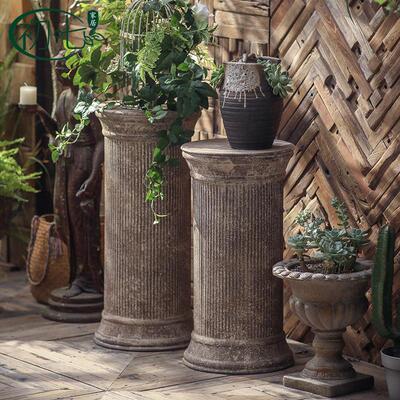 欧式罗复古花园马柱件阳花台摆别墅门口装饰架EIA影楼场景布置道