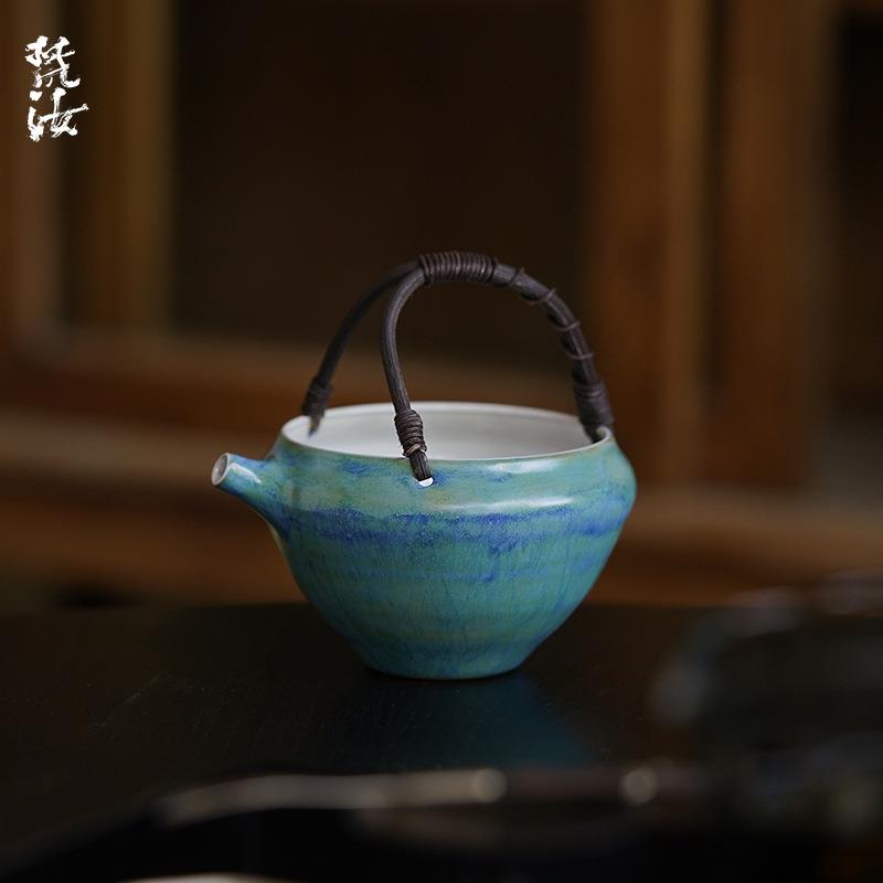 梵汝纯手工日式粗陶粉引绿茶碗公道杯茶海分茶器均杯藤编泡茶碗