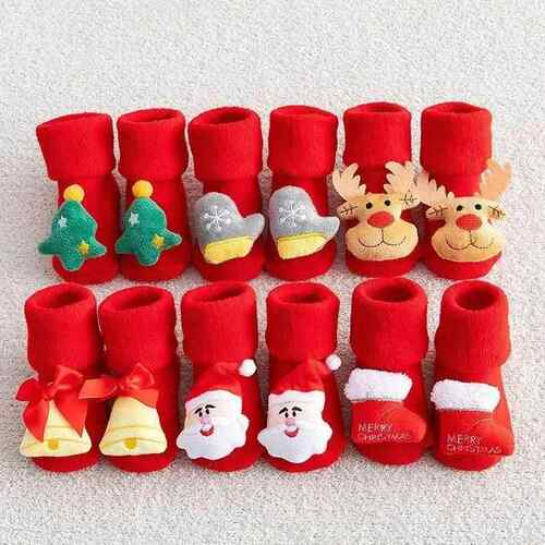 Kids Childrens Socks for Girls Boys Non-slip Print Cotton