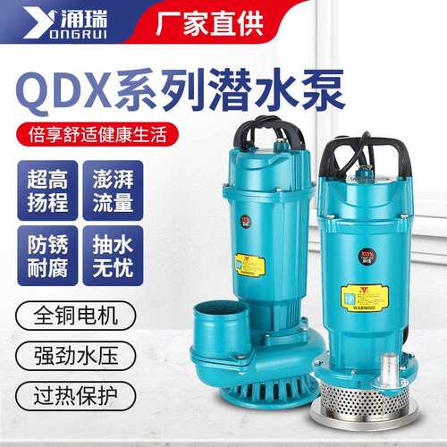 德国工艺家用220V纯铜潜水泵农用灌溉高扬程大流量抽水水泵单相小